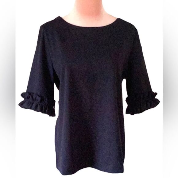 BANANA REPUBLIC NAVY BLUE TOP BLOUSE MEDIUM - Picture 3 of 8